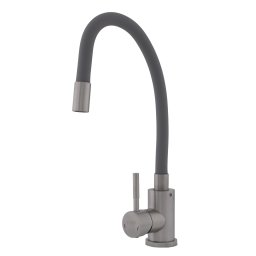Baterie de bucatarie Flow FB-011 gri mat, inox SUS 304, cu pipa flexibila
