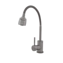 Baterie de bucatarie SUS 304 cu pipa flexibila 2 functii, crom mat Flow FB-011