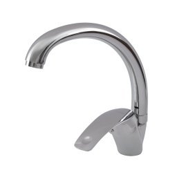 Baterie de bucatarie Flow BASIC-Z-777, crom lucios, monocomanda cu pipa rotativa 360°