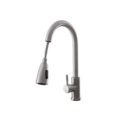 Baterie de bucatarie inox cu dus extractabil, 2 jeturi, Vital Flow FB-014-1