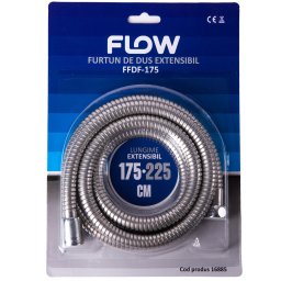 Furtun de dus extensibil Flow FFDF-175, 175–225 cm, inox cromat