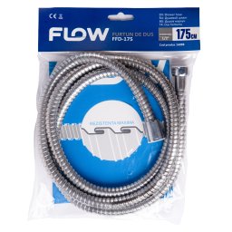 Furtun de dus Flow FFD-175, 175 cm, inox cromat, conexiune standard 1/2