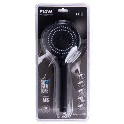Cap de dus multifunctional 5 în 1 Flow FPD-5B, negru din ABS, cu 5 moduri jet