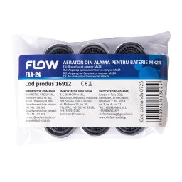 Aerator din alama Flow FAA-24 pentru baterie cu filet Mx24, anti-stropire