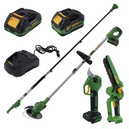 Set multifunctional pe acumulator PartnerPro 7 în 1, brushless, 2 acumulatori, tija 2,9 m