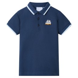 Tricou polo pentru copii, albastru închis, 104 GartenMobel Dekor