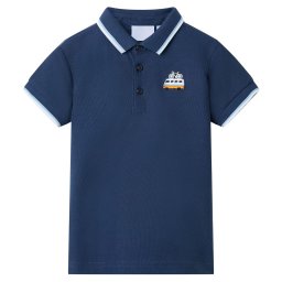 Tricou polo pentru copii, albastru închis, 116 GartenMobel Dekor