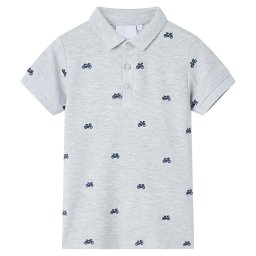 Tricou polo pentru copii, gri melanj, 116 GartenMobel Dekor