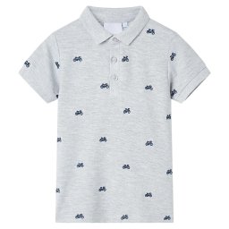 Tricou polo pentru copii, gri melanj, 140 GartenMobel Dekor