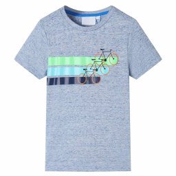 Tricou pentru copii cu maneci scurte, albastru melanj, 140 GartenMobel Dekor