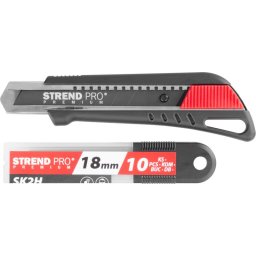 Cutter profesional Strend Pro Premium BlackMatt SoftTouch 18 mm + 10 lame