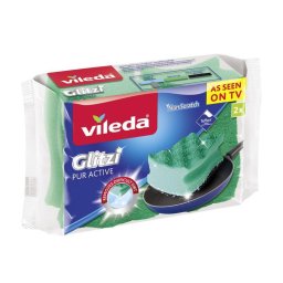 Bureti Vileda Glitzi Pur Active pentru vase delicate, non-scratch, 2 buc