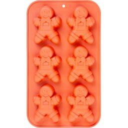 Forma din silicon MagicHome pentru turta dulce de Craciun, 6 figurine, 29,5x17,5 cm