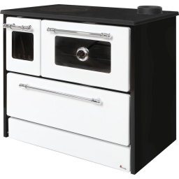 Soba-cuptor pe lemne Strend Pro Omega 701-G cu geam, alb, evacuare dreapta