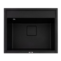 Chiuveta bucatarie din granit compozit Elefant Premium SHERLIT, negru metalic 600x500 mm