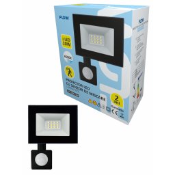 Proiector LED Flow 10W cu senzor de miscare, 6500K, IP65, exterior