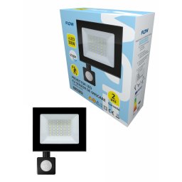 Proiector LED 30W cu senzor de miscare, 6500K lumina rece, IP65 Flow