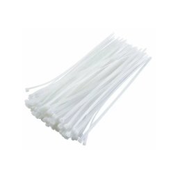 Coliere din plastic albe 3x150 mm FLOW, set 100 bucati pentru cabluri