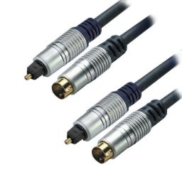Cablu optic TOSLINK + S-Video (SVHS) pentru audio digital si video