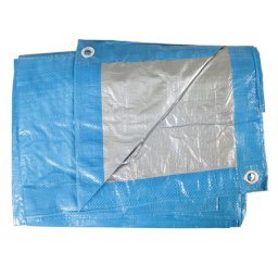Prelata impermeabila 3x5 m, albastru-gri, cu ochiuri metalice