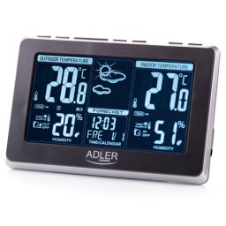Statie meteo Adler AD 1175 cu senzor exterior, LCD, ceas si 2 alarme