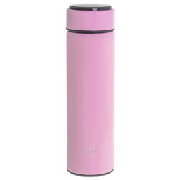 Termos Adler roz 473 ml cu afisaj LED pentru temperatura si sita ceai/cafea
