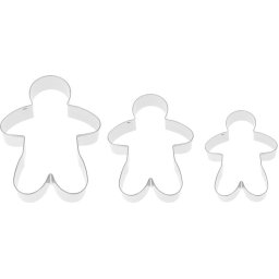 Set 3 decupatoare din inox pentru biscuiti, Omulet de turta dulce MagicHome