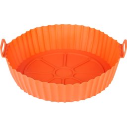 Forma din silicon MagicHome pentru air fryer, 20,5x20,5x6,5 cm, portocalie
