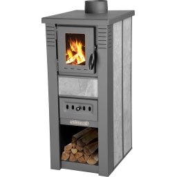 Soba pe lemne LAVA Ceramic gri, 6,5 kW, racord fum 120 mm