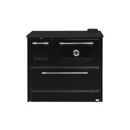 Soba tip plita OMEGA 701-G cu cuptor, sticla, neagra, evacuare dreapta