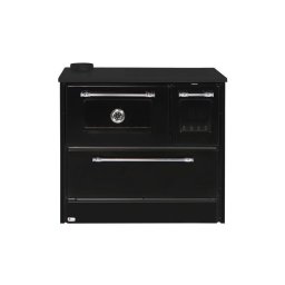 Soba tip plita cu cuptor Omega 701-G, cu sticla, negru, evacuare stanga