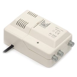 Amplificator antena CATV Alcad 12V cu 2 iesiri, castig 25 dB
