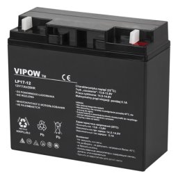 Acumulator stationar AGM VRLA 12V 17Ah Vipow, etans, pentru UPS si alarma