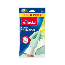 Manusi de menaj Vileda Extra Sensation, marimea L/9, cu bumbac