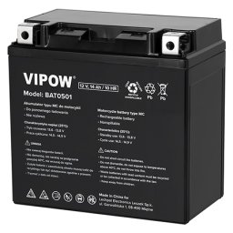 Acumulator moto Vipow 12V 14Ah, 160A, terminal G3
