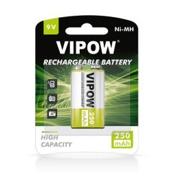 Acumulator reîncarcabil VIPOW 9V Ni-MH 250 mAh, blister 1 buc