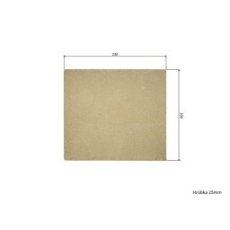 Placa de samota 23 x 20 x 2,5 cm (25 mm) pentru soba/semineu