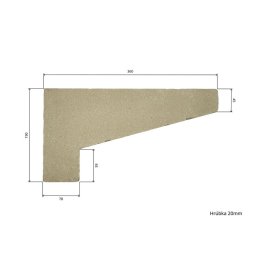 Caramida samota profilata 19 x 36 cm, grosime 20 mm, Strend Pro