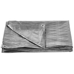Prelata argintie de protectie 2x2 m, 100 g/m², cu inele metalice