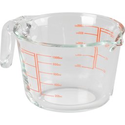 Cana gradata MagicHome din sticla cu cioc, 1000 ml, pentru masurare precisa