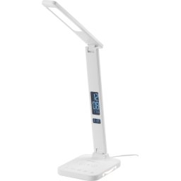 Lampa de birou LED Strend Pro cu încarcare wireless, display LCD, alba, 4 W