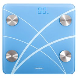 Cantar de persoane Daewoo Bluetooth, sticla securizata 6 mm, 180 kg, albastru