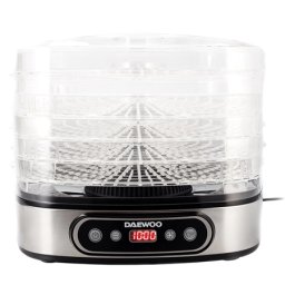 Deshidrator de alimente Daewoo 5 tavi, 500W, digital, carcasa inox