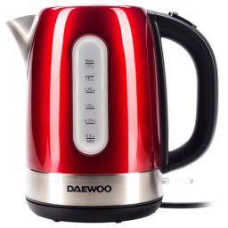 Fierbator electric cordless Daewoo 1,7L din inox, 2400W, rosu
