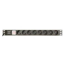 PDU rack 19 inch 1U Gembird cu 8 prize Schuko, 3680W, cablu 3 m