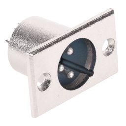 Mufa XLR tata cu 3 pini, cromata, pentru montaj pe panou