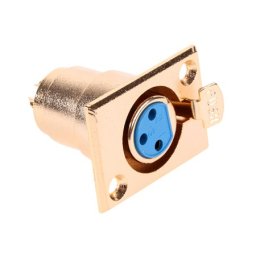 Mufa Canon (XLR) mama pentru montare pe panou, auriu, 3 pini