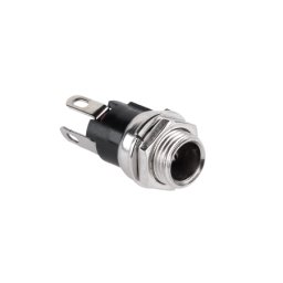Mufa alimentare DC mama 2.5/5.5 pentru montaj pe panou, cu piulita
