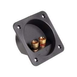 Conector boxa cu 2 terminale aurite tip banana, montaj pe panou