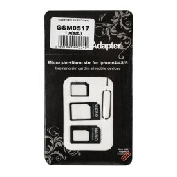 Adaptor SIM 3 în 1 pentru Nano, Micro si SIM Standard, cu pini